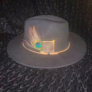 Louis Vuitton Hat up cycled piece made from authentic Louis Vuitton.